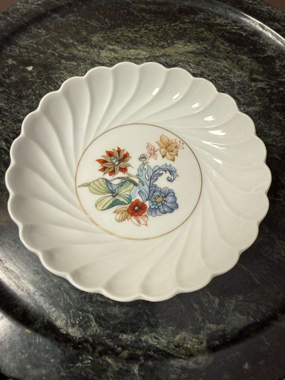 Haviland Limoges-France-Cathay Trinket Dish- scalloped edges